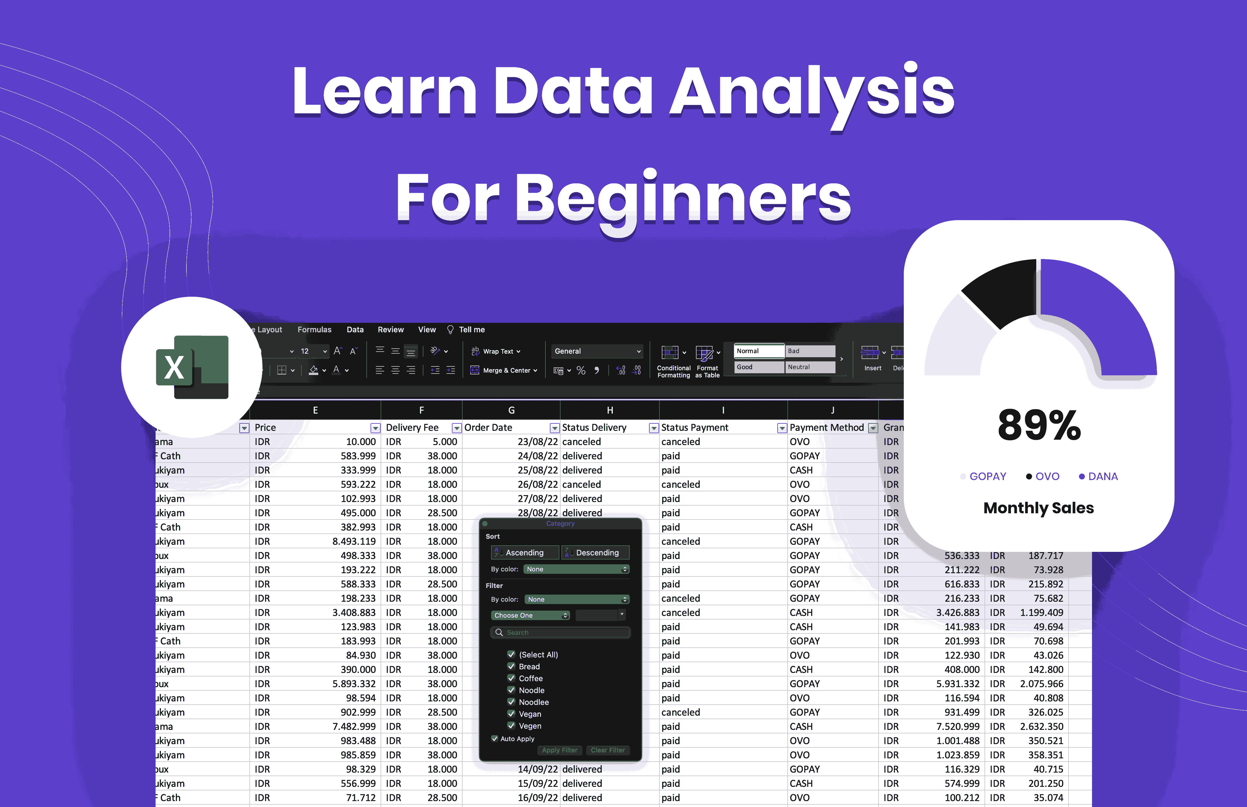Learn Data Analysis For Beginners with Excel